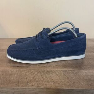 Section X Men’ Shoes Loafers Boat Size 11 Martin Lace Up Suede Leather Blue
